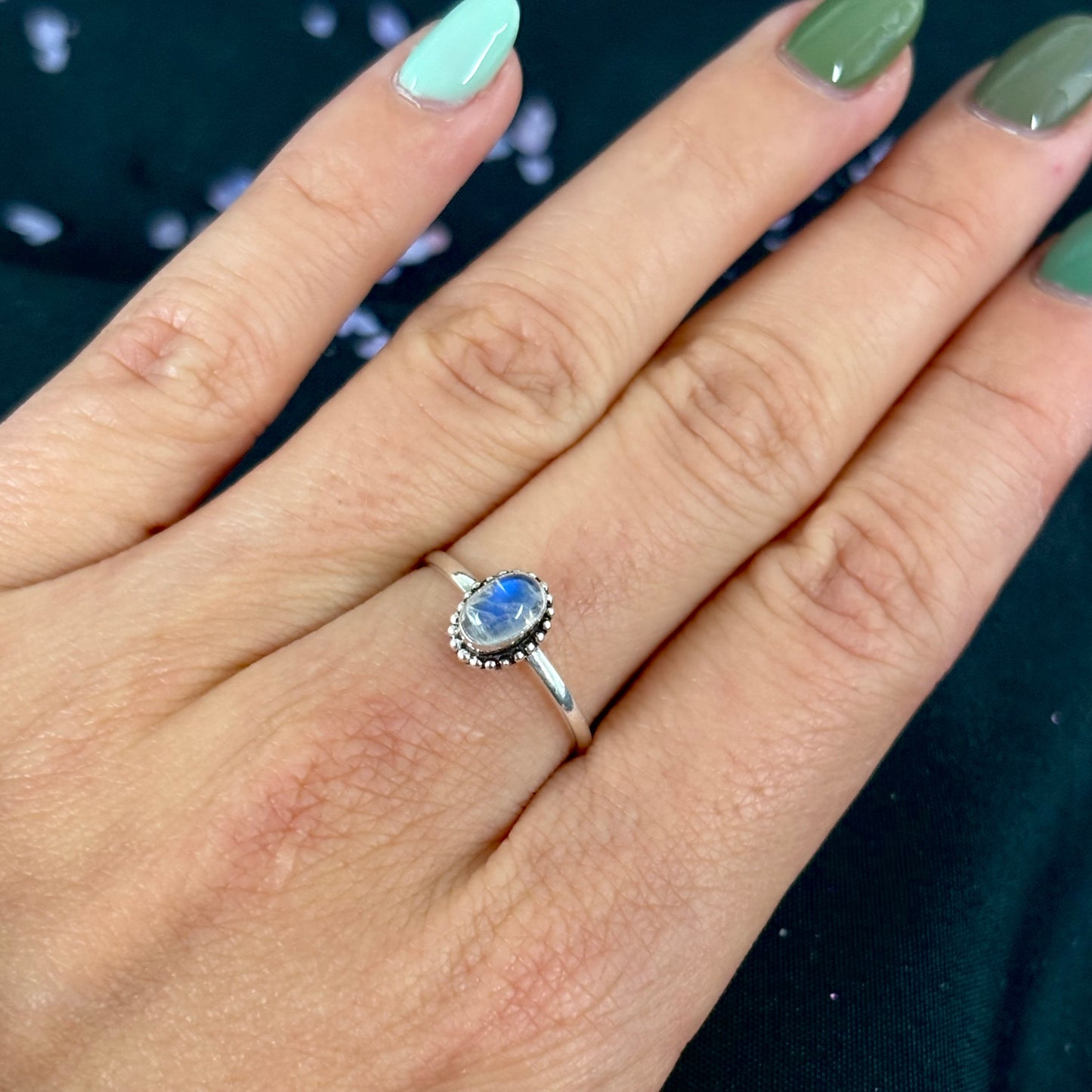 Anillo de plata 925 con piedra luna-4