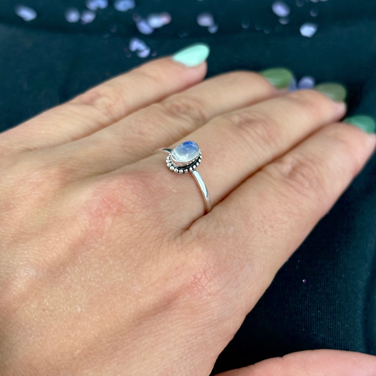 Anillo de plata 925 con piedra luna-5