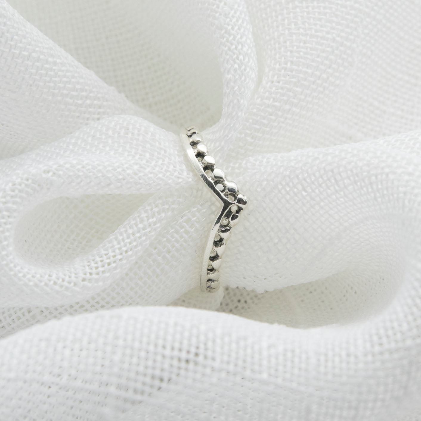 Anillo de plata 925 estilo corona