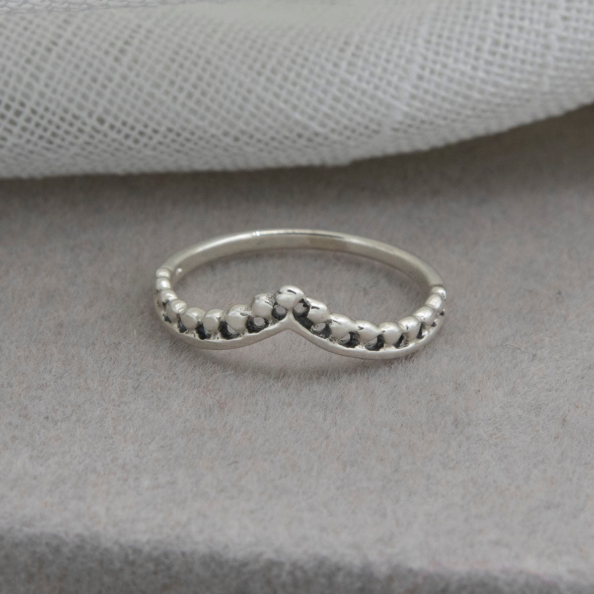 Anillo de plata 925 estilo corona
