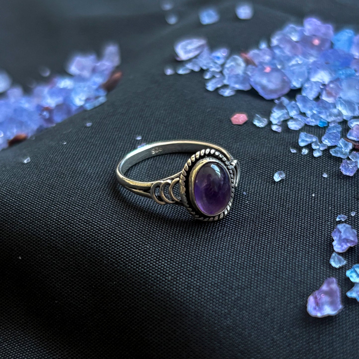 Anillo de plata 925 con piedra amatista