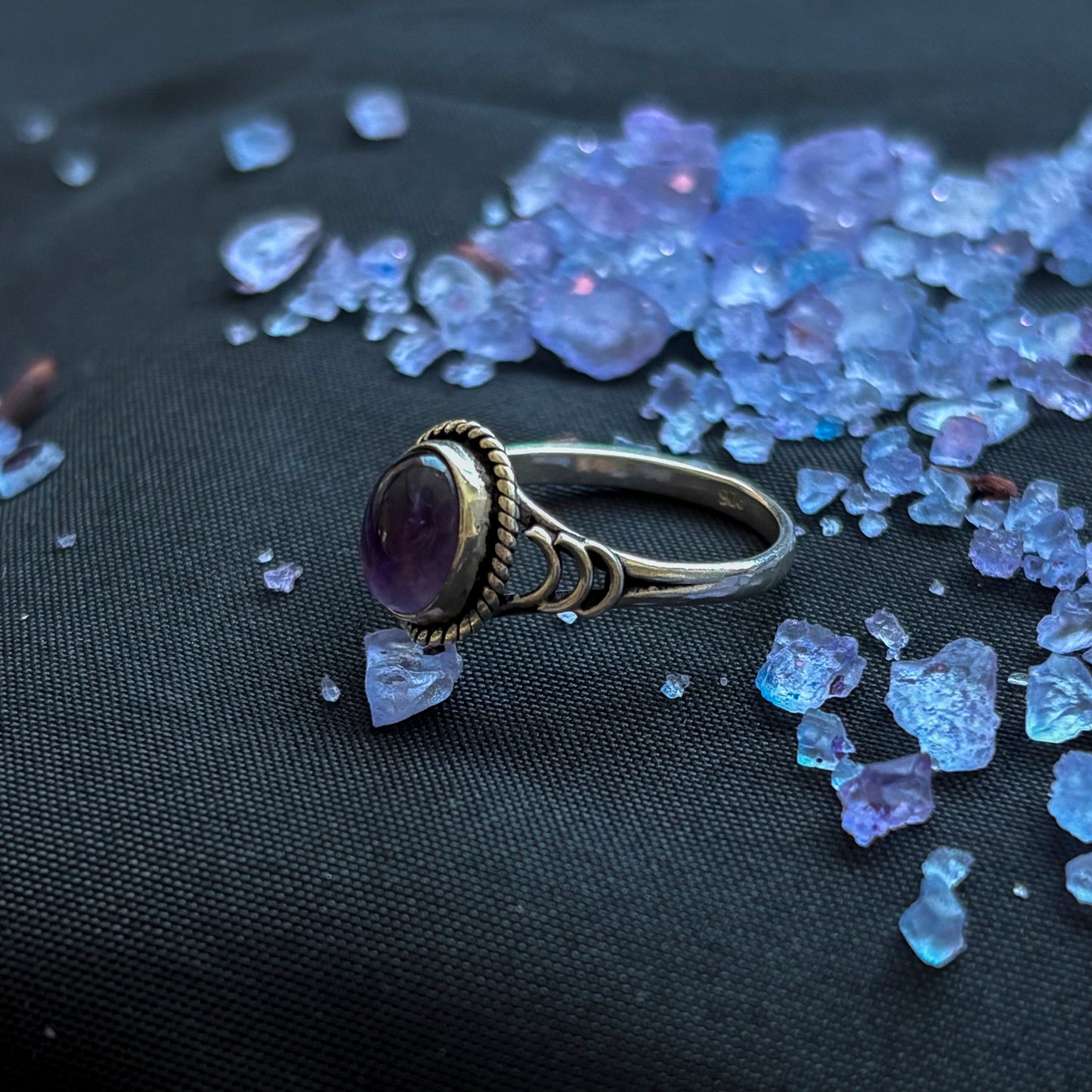 Anillo de plata 925 con piedra amatista