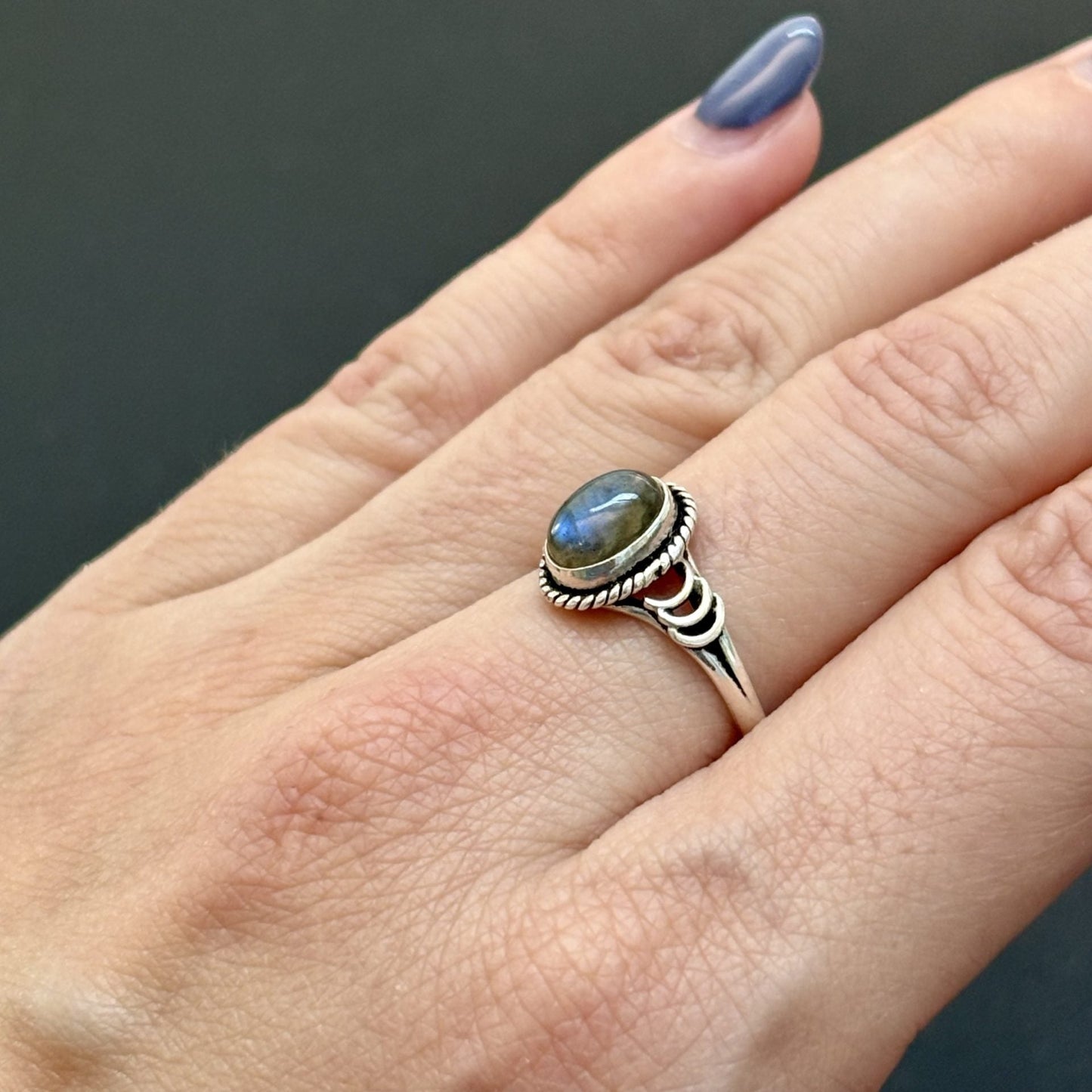 Anillo plata 925 con piedra Labradorita