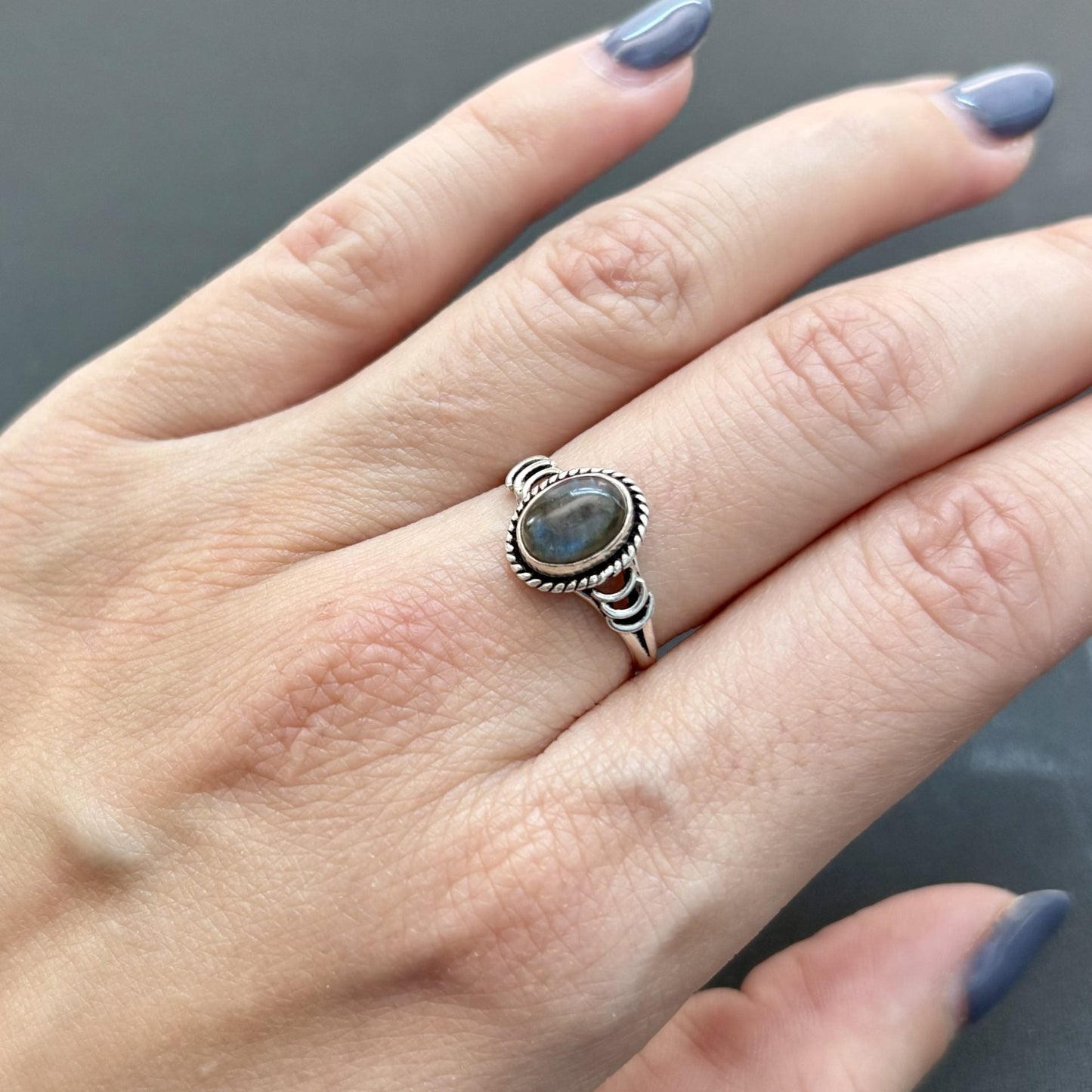 Anillo plata 925 con piedra Labradorita
