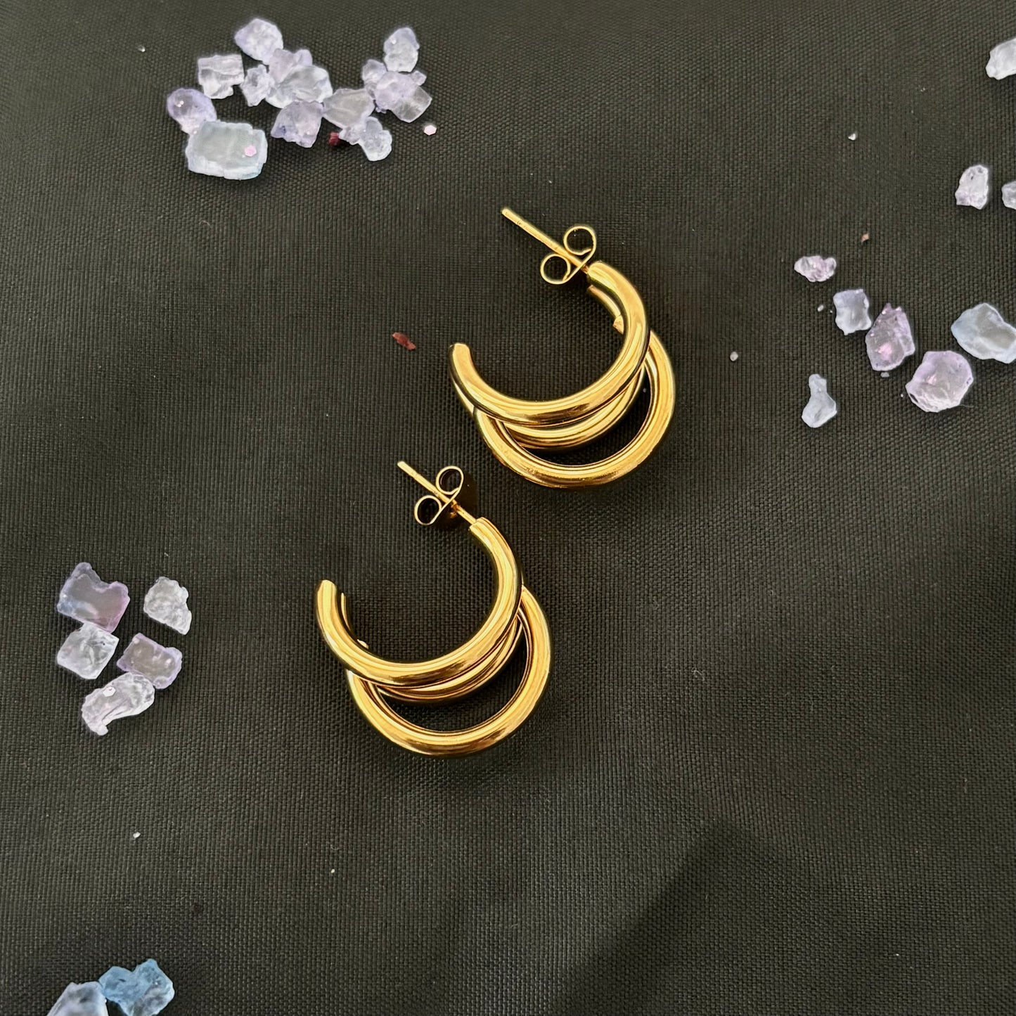 Argollas bañadas en oro
