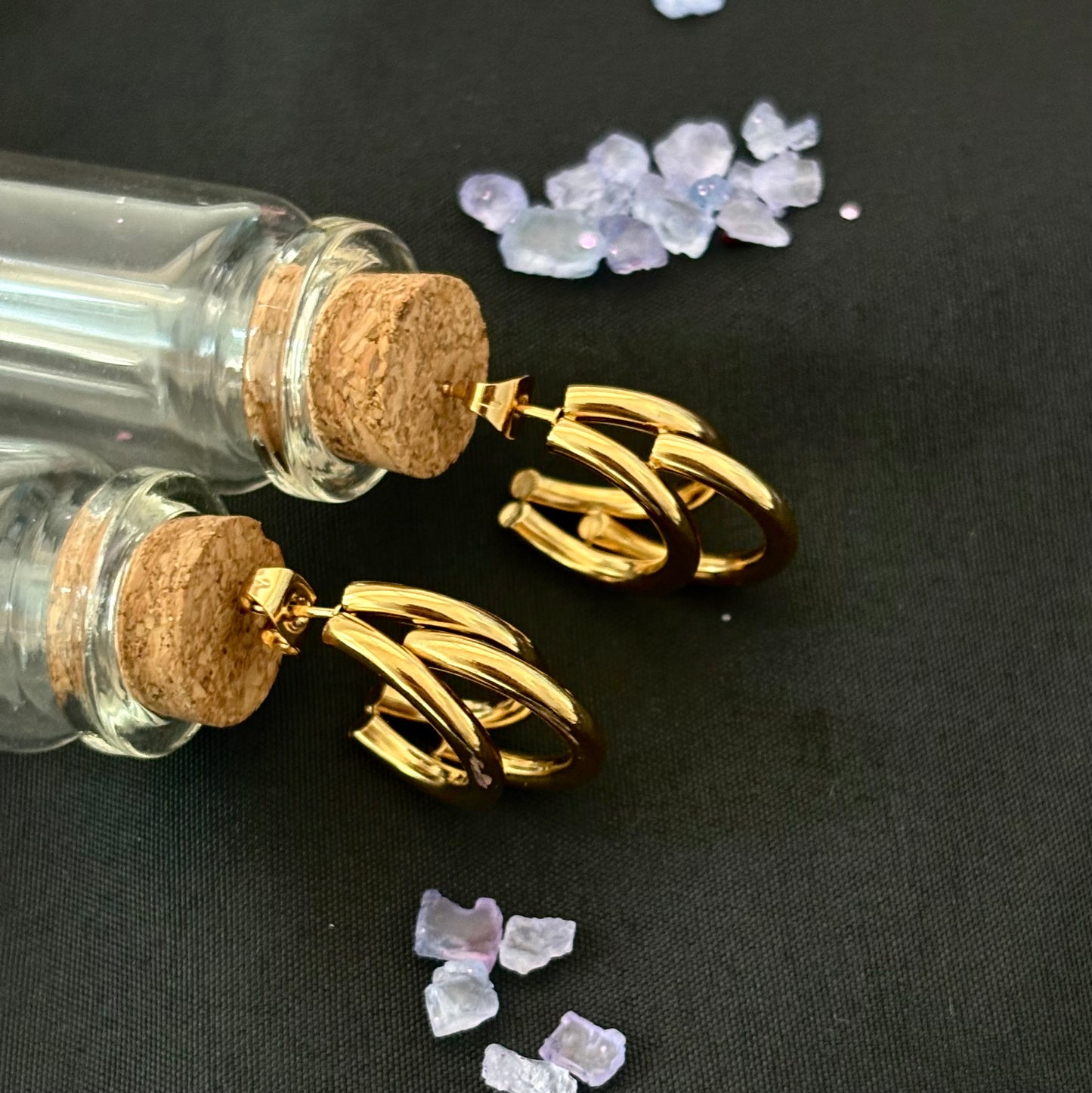 Argollas bañadas en oro