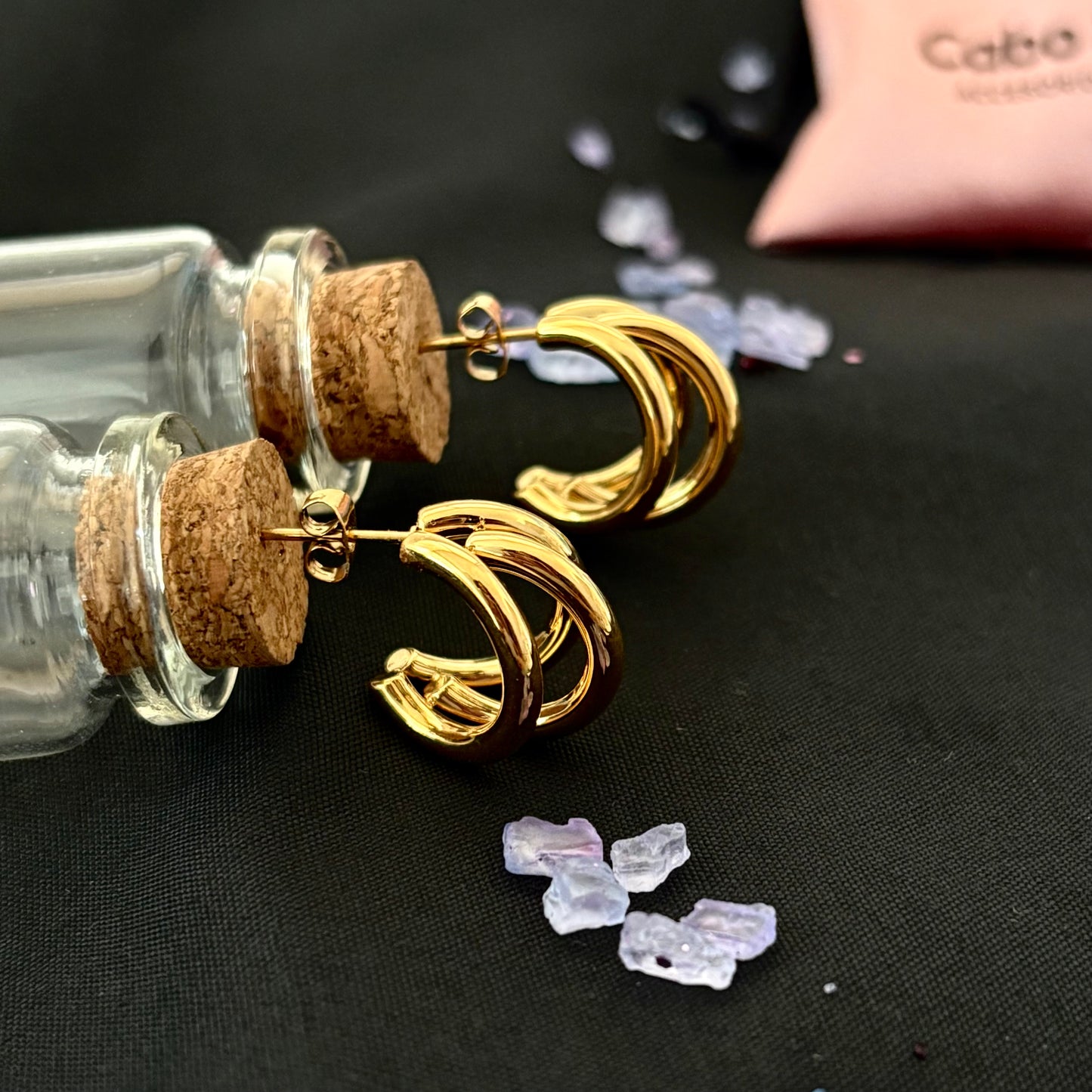 Argollas bañadas en oro