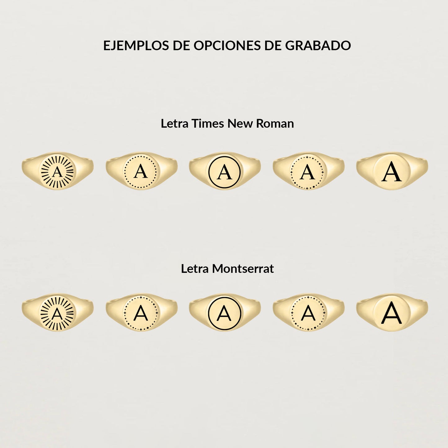 Anillo Signet Grabado Gold