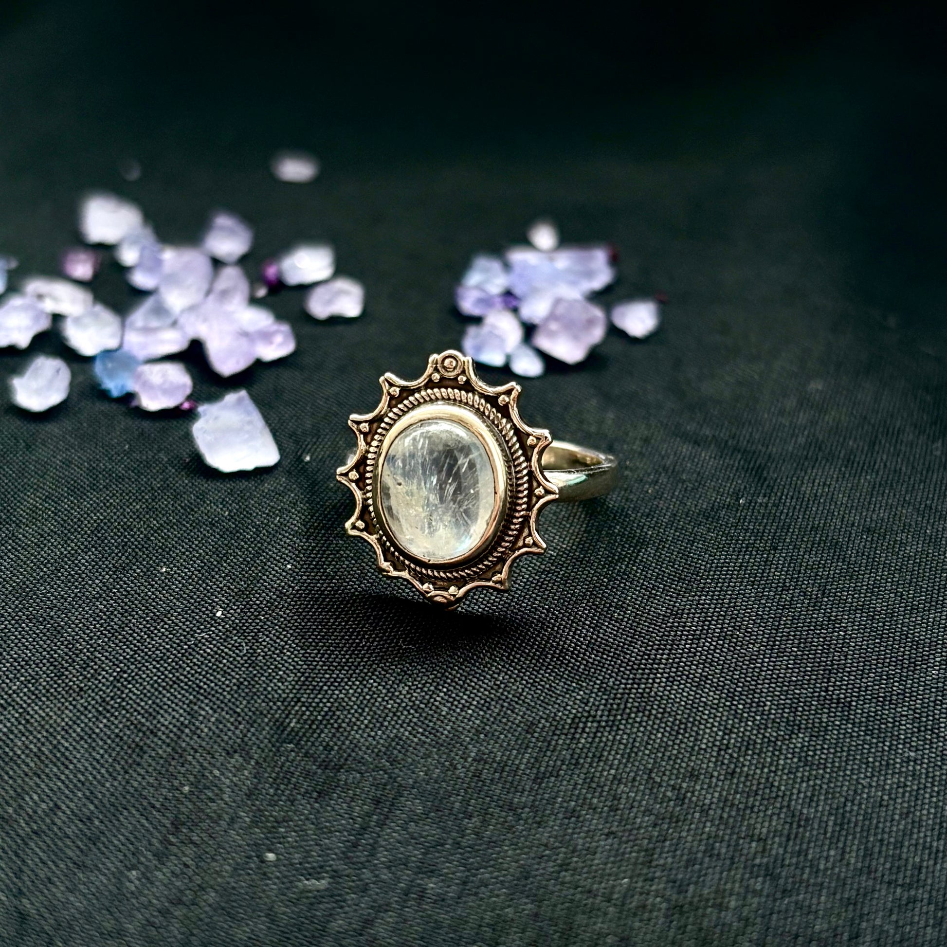 Anillo plata 925 con piedra luna