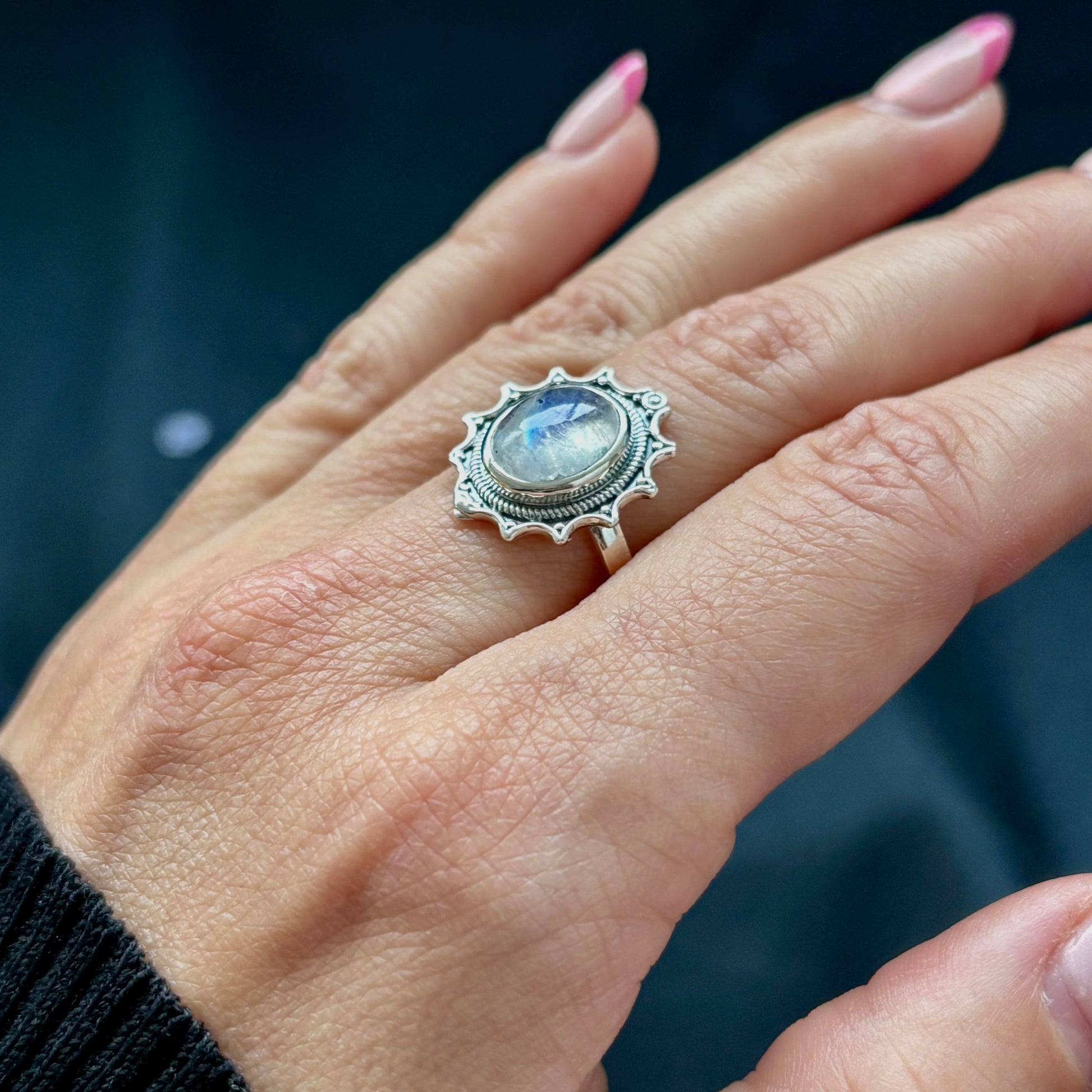 Anillo plata 925 con piedra luna
