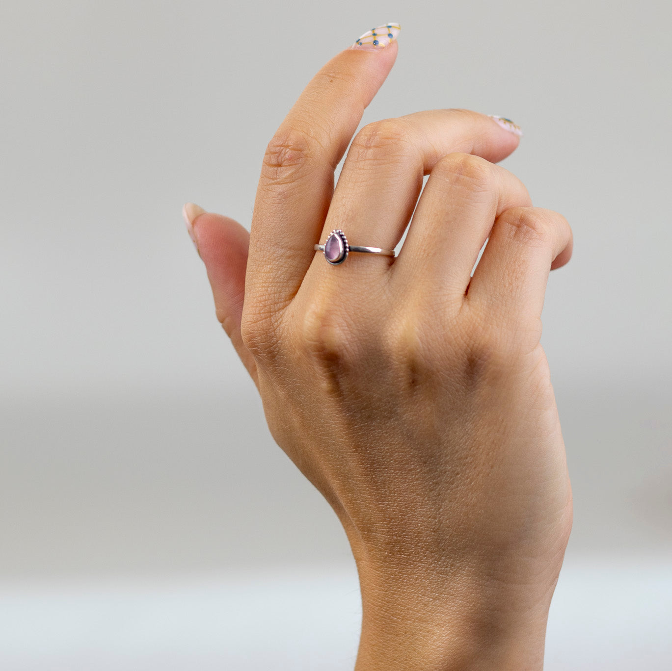 Anillo Mini Cuarzo Rosa Eros
