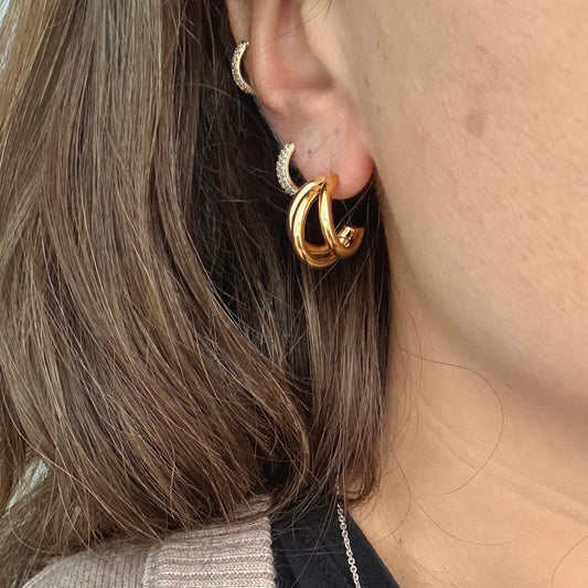 Argollas bañadas en oro