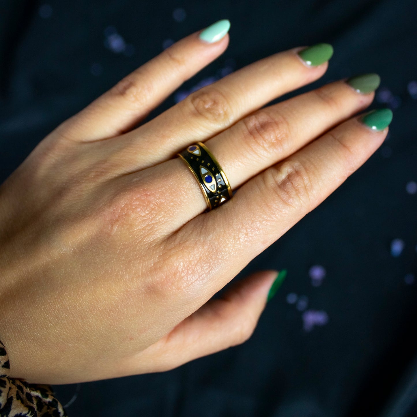 Anillo Ojo Turco Negro