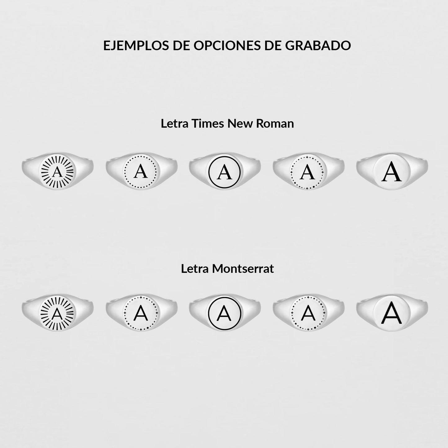 Anillo Signet Grabado Silver